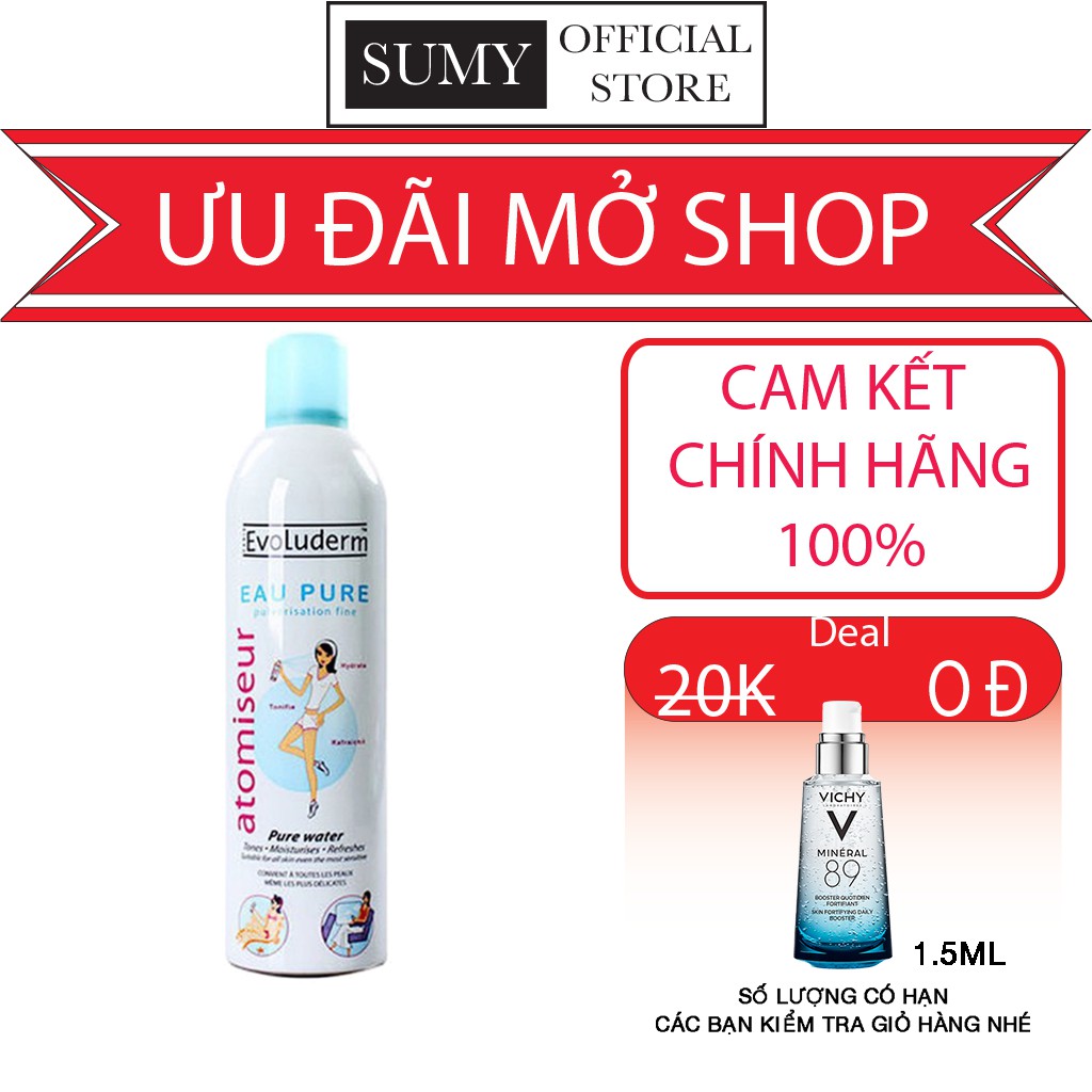 Xịt khoáng Evoluderm Atomiseur Eau Pure 400ml