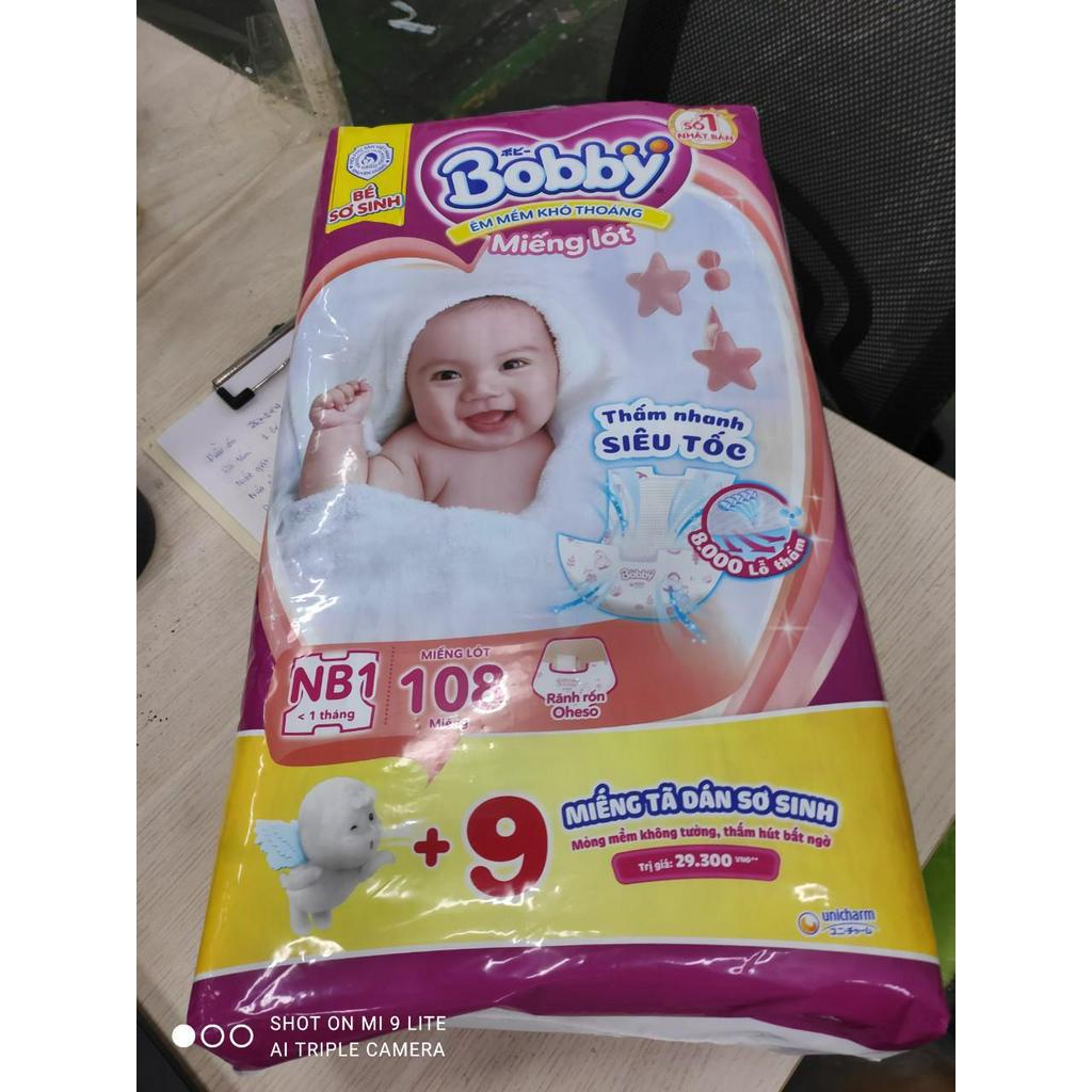 Miếng lót sơ sinh Bobby Newborn 1-108 miếng