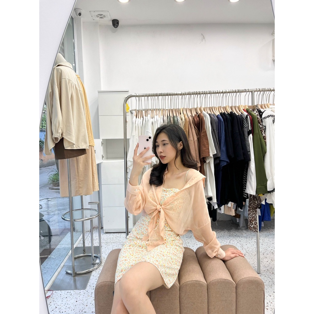Váy 2 dây hoa kèm mút ngực và sơ mi S326 SUSTORE