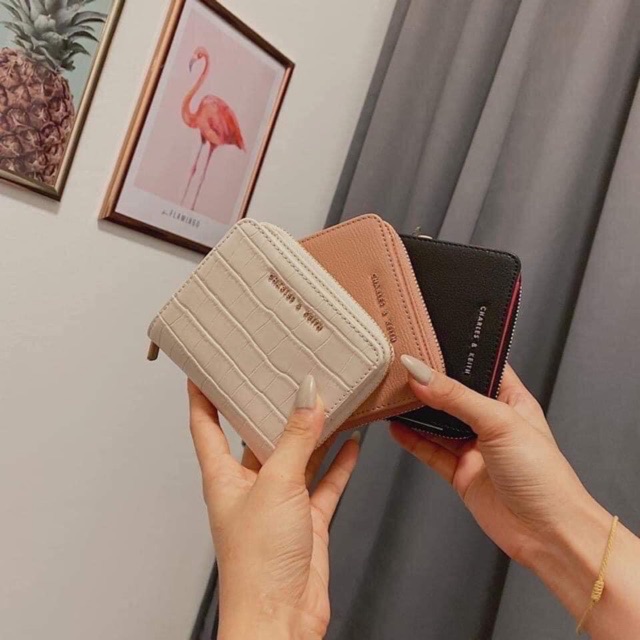 Ví gấp Cê Ka 2 da răn nhỏ xinh nhiều ngăn