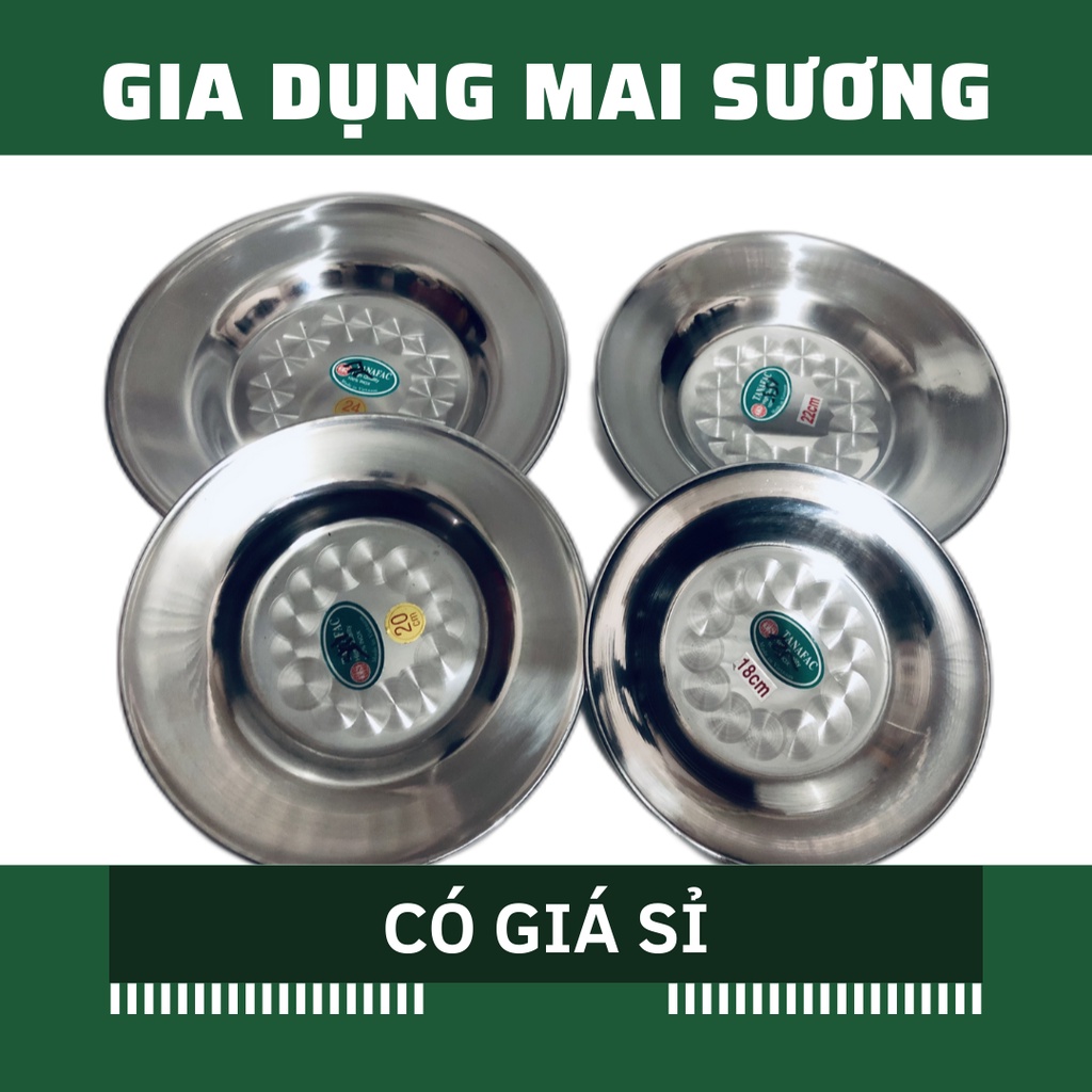 [Giá Sỉ] Dĩa Inox Tròn Đáy Cạn Tanafac