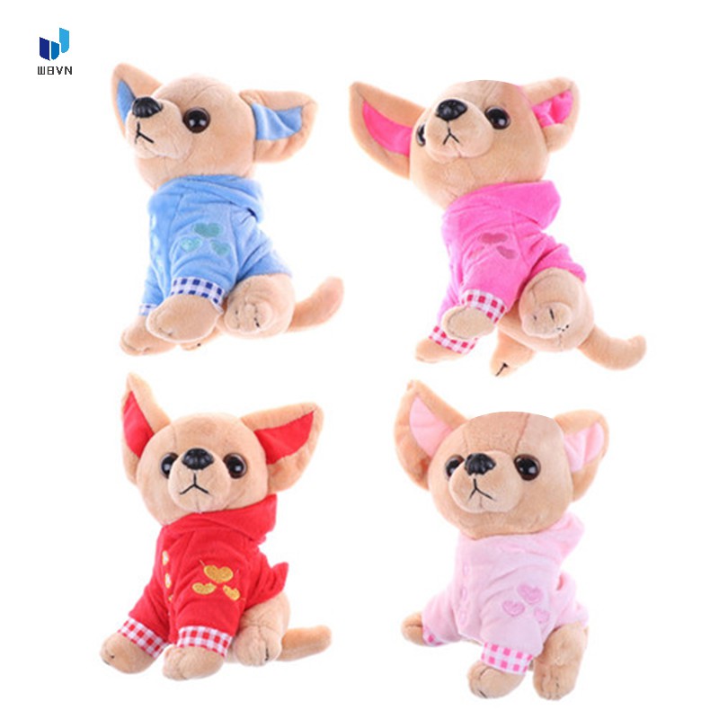 1 Chú Chó Chihuahua Đáng Yêu 17cm Màu Đỏ Hồng Dùng Làm Quà Tặng Sinh Nhật Cho Bé Yêu