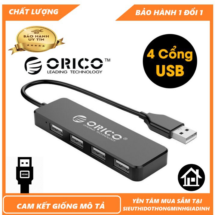 [ CHÍNH HÃNG ] Bộ Chia USB ORICO 4 Port - Hub USB ORICO 4 Cổng FL01-BK-BP - FL01-WH-BP