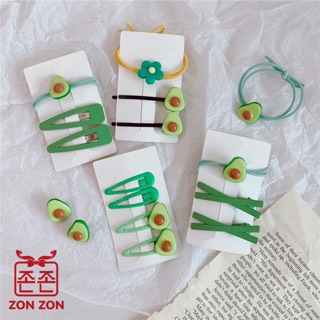 Buộc tóc, kẹp tóc, set kẹp tóc quả bơ cute