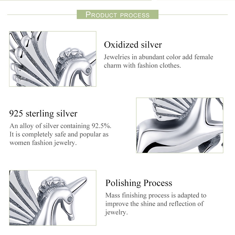 Mặt xỏ dây chuyền Bamoer bằng bạc 925 phong cách độc đáo DIY