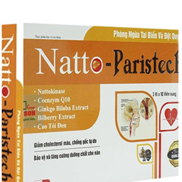 Natto Paristech, hỗ trợ làm giảm cholesterol trong máu và chống các gốc tự do