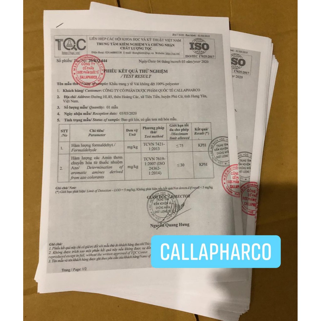 Khẩu trang y tế CallaPharco 4 lớp hộp 50 cái, Đạt Tiêu Chuẩn ISO Và Kiểm Định Bộ Y Tế