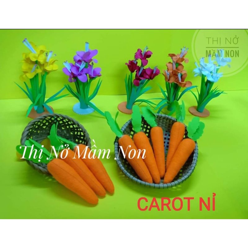 Củ cà rốt nỉ đồ dùng mầm non củ quả nỉ