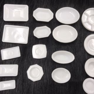 Set tô, chén, đĩa, khay mini trang trí nhà búp bê.