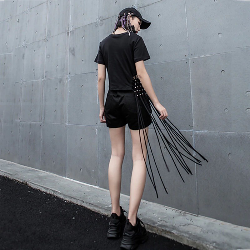 Áo Thun Nữ Croptop Tassel - Đính Hạt