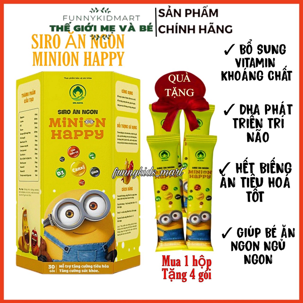 Siro ăn ngon MINION Happy 30 gói - 10ml/gói - Tốt nhất cho bé