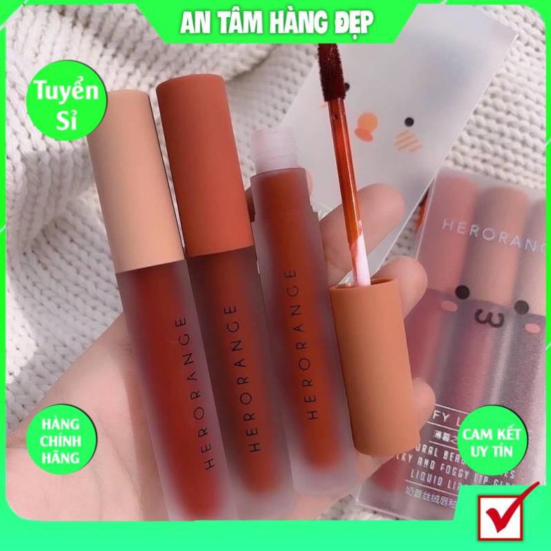 Set 3 Cây Son Kem Lì Herorange Fluffy Lip Glaze Mỹ Phẩm Nội Địa Trung KING DC Hot Xinh Xắn | BigBuy360 - bigbuy360.vn