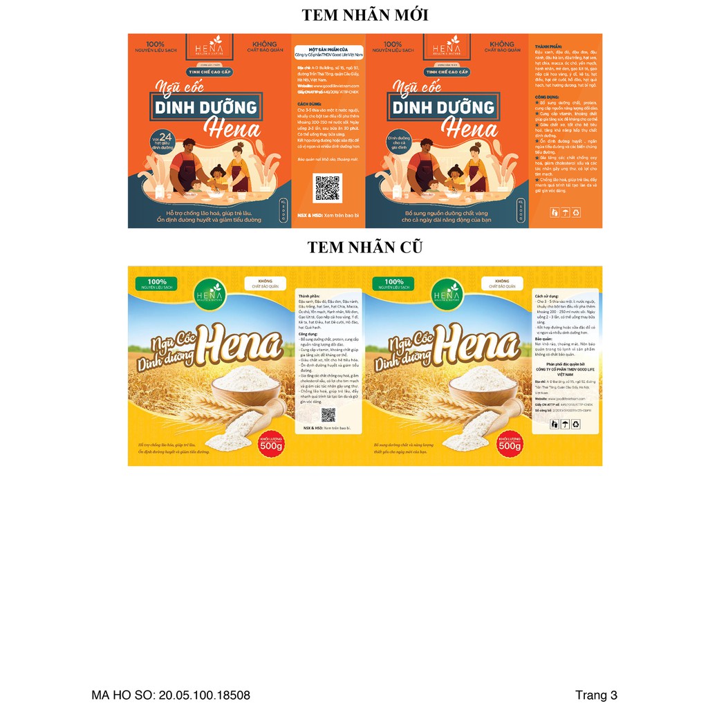 Ngũ Cốc Dinh Dưỡng Cao Cấp Hena 500g, Ngũ Cốc Ăn Sáng Dành Cho Cả Gia Đình | BigBuy360 - bigbuy360.vn