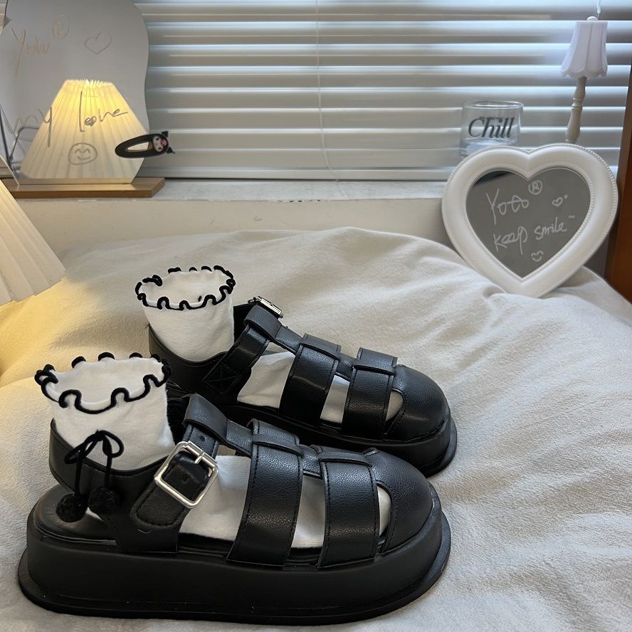 Giày Sandal Đế Dày Mũi To Thời Trang Đi Biển Mùa Hè