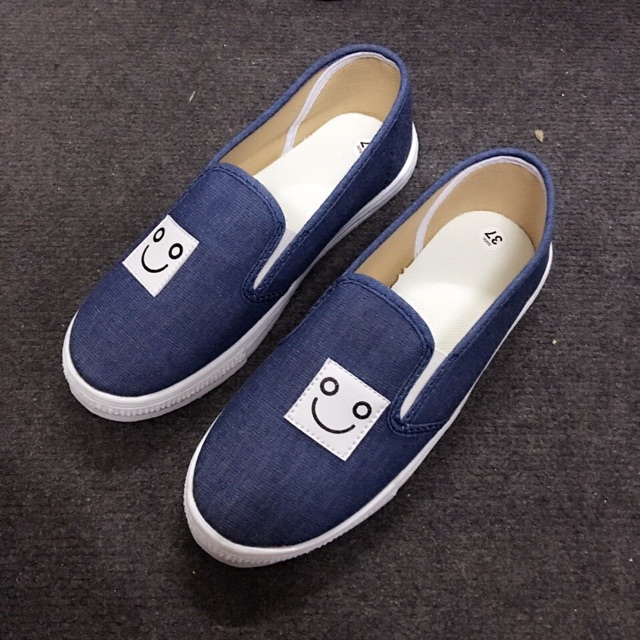 😄HOT SALE😄 Giày slip on mặt cười jean đậm | BigBuy360 - bigbuy360.vn