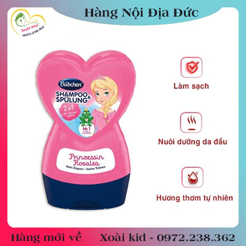 Dầu gội xả Bubchen 2in1 hình trái tim cho bé từ 1 tuổi chai 230ml