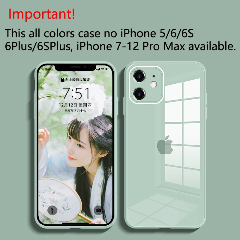 Ốp Điện Thoại Kính Cường Lực 9H Cho iPhone 12 Pro Max Mini 7 8 Plus Xr Xsmax 11 Pro Max