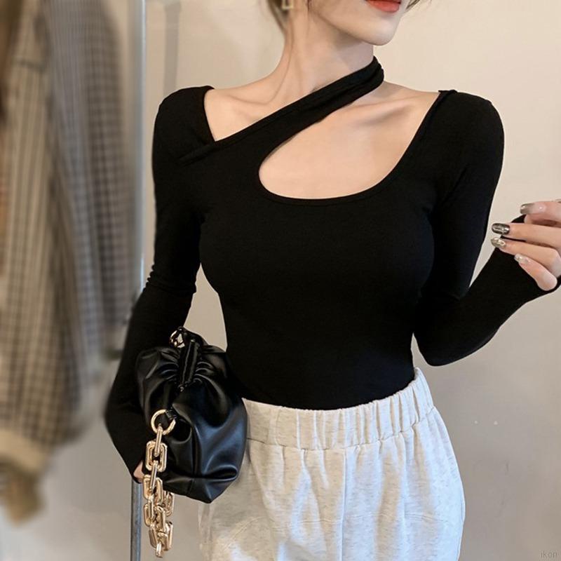 Áo thun trễ vai màu sắc thanh lịch cho phái nữ