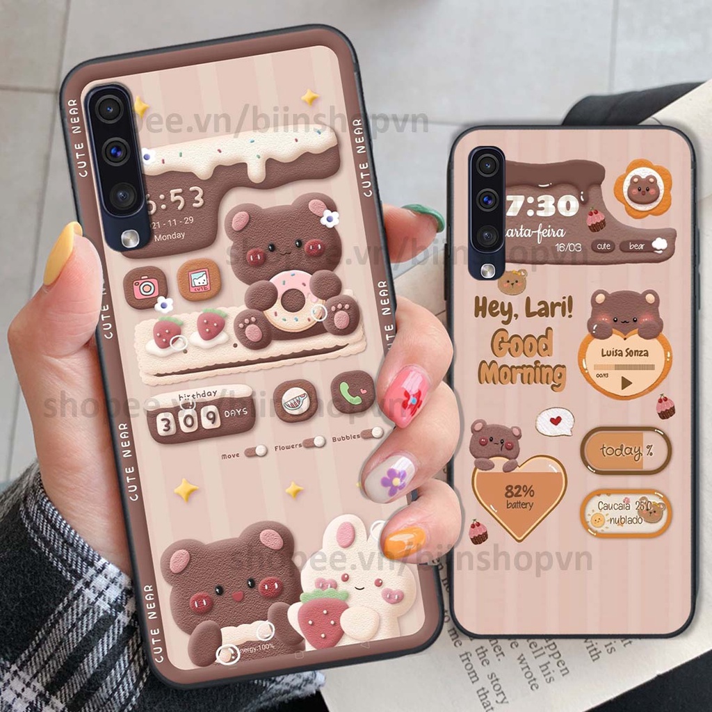 Ốp Samsung A30s / A50 / A50s / A70 in 3D icon gấu nổi siêu xinh, siêu đáng yêu, cá tính phong cách
