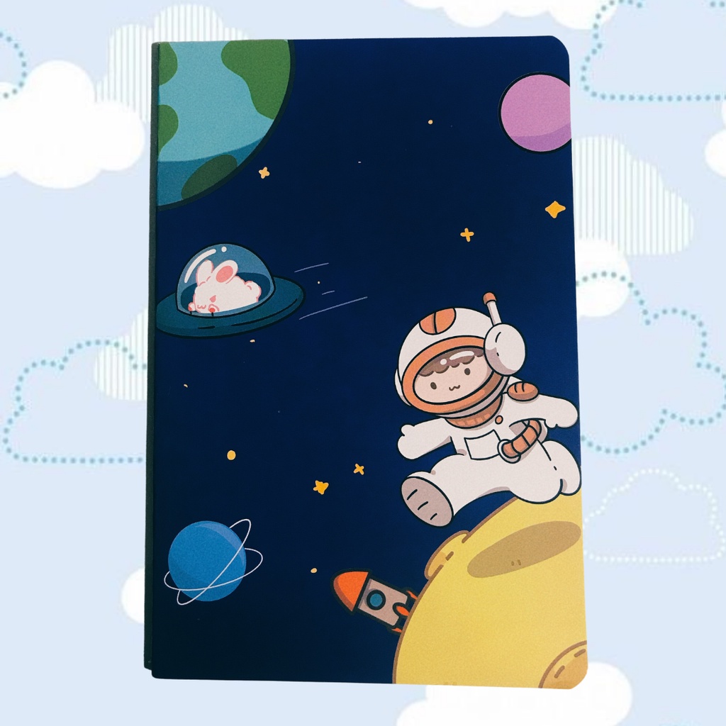 Sổ tay ghi chú dòng kẻ ngang Moka size A5 họa tiết Phi Hành Gia