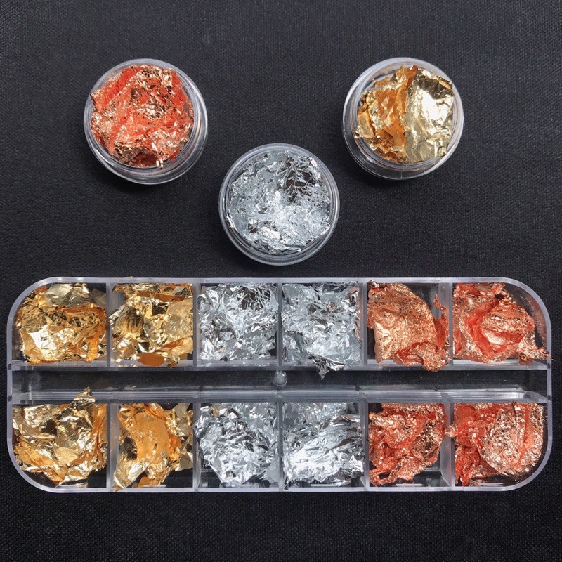 Nhũ giấy vàng bạc-lá nhôm phụ kiện nail