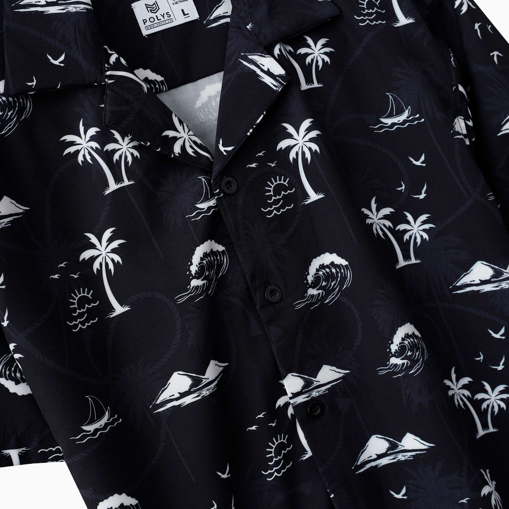 Áo Sơ Mi Nam Tay Ngắn Họa Tiết OCEAN AND PALM - POLYS | Form Suông, Lụa Mịn, Ít Nhăn, Co Giãn, Không Gò Bó Hầm Bí | BigBuy360 - bigbuy360.vn