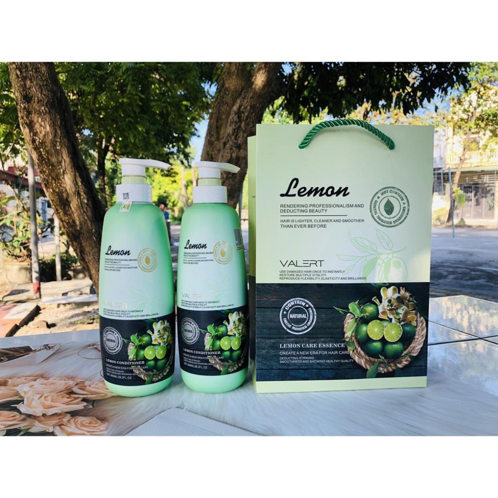 Bộ Dầu Gội Xả Tinh Chất Chanh Hoa Bưởi Lemon Valert 800ml x2 Ngăn Ngừa Gàu, Dầu, Ngừa Rụng Tóc Chính Hãng