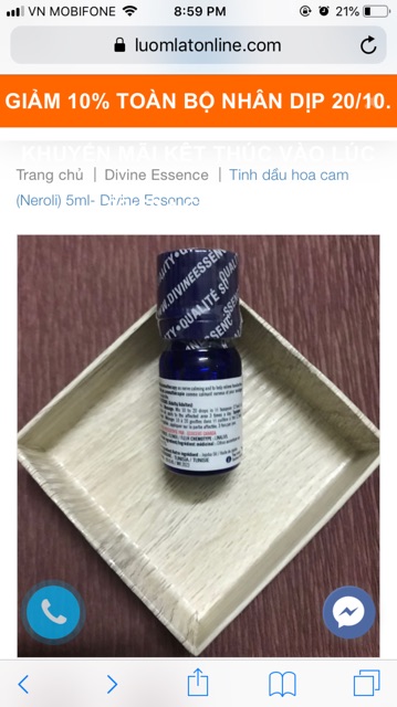TINH DẦU HOA CAM 10% NEROLI - 5ML - DIVINE ESSENCE