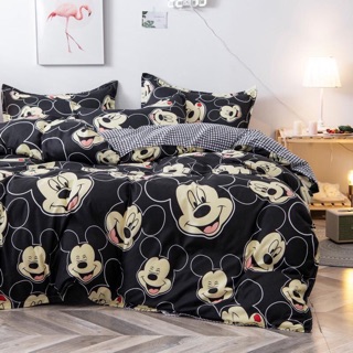 Bộ Chăn Ga Gối Cotton Poly Chuột Micky