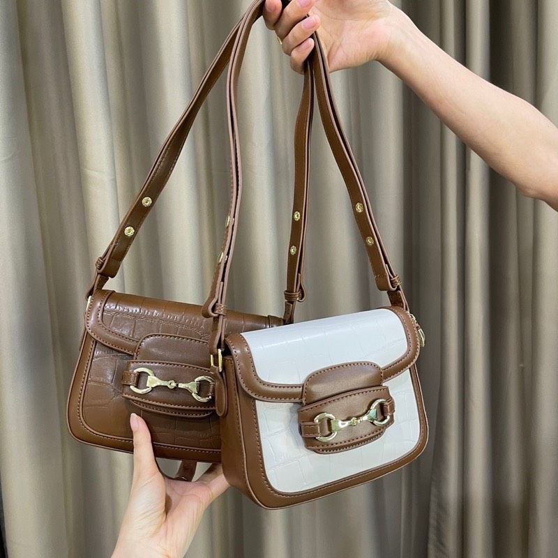 ⚡︎Freeship⚡︎Túi Móc Quai Ngang - Túi Đeo Chéo Hồ Ngọc Hà size 23cm Sang Chảnh đủ 4 màu - LOLOS BAG