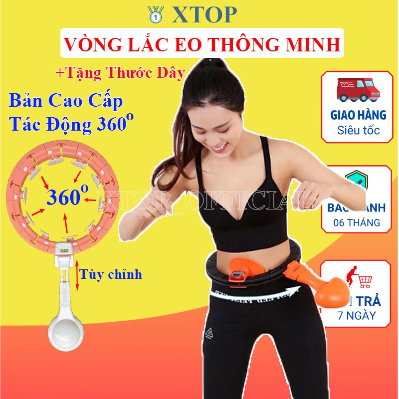 Vòng lắc eo thông minh 360 tự đếm 2022, đốt mỡ siêu nhanh hiệu quả, Bàn xoay eo XTOP Lv06