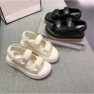 Dép sandal nữ thời trang độn đế 4 phân 2 màu