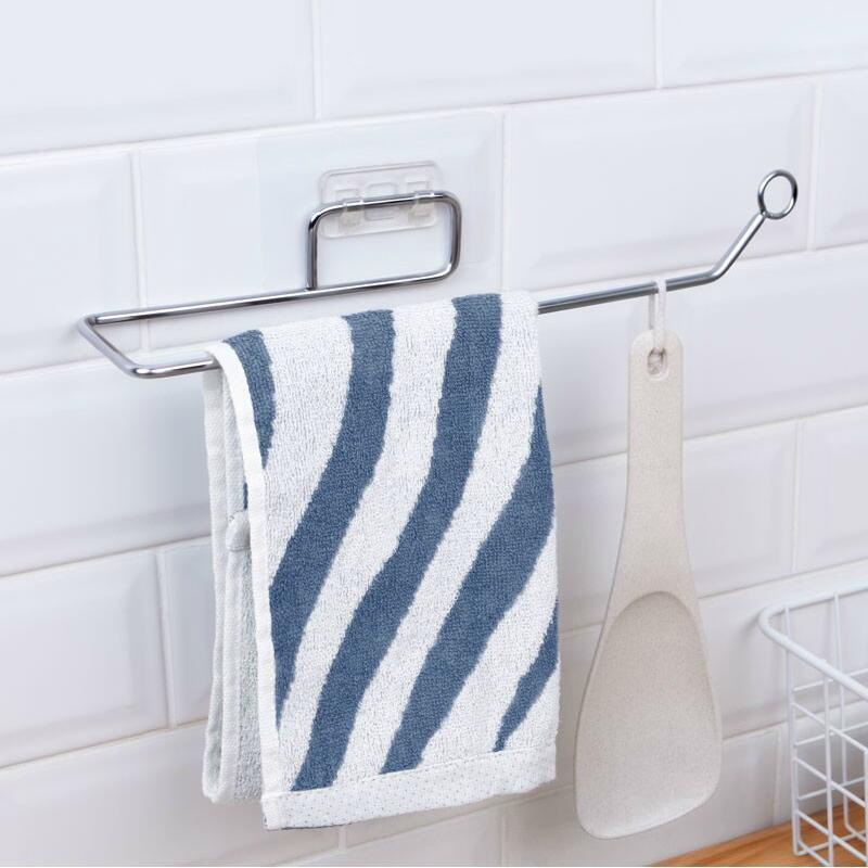 Móc Treo Giấy Vệ Sinh,Treo Khăn Lau Bếp Chất Liệu Inox,Thanh Treo Đồ Đa Năng Lắp Đặt Dán Tường