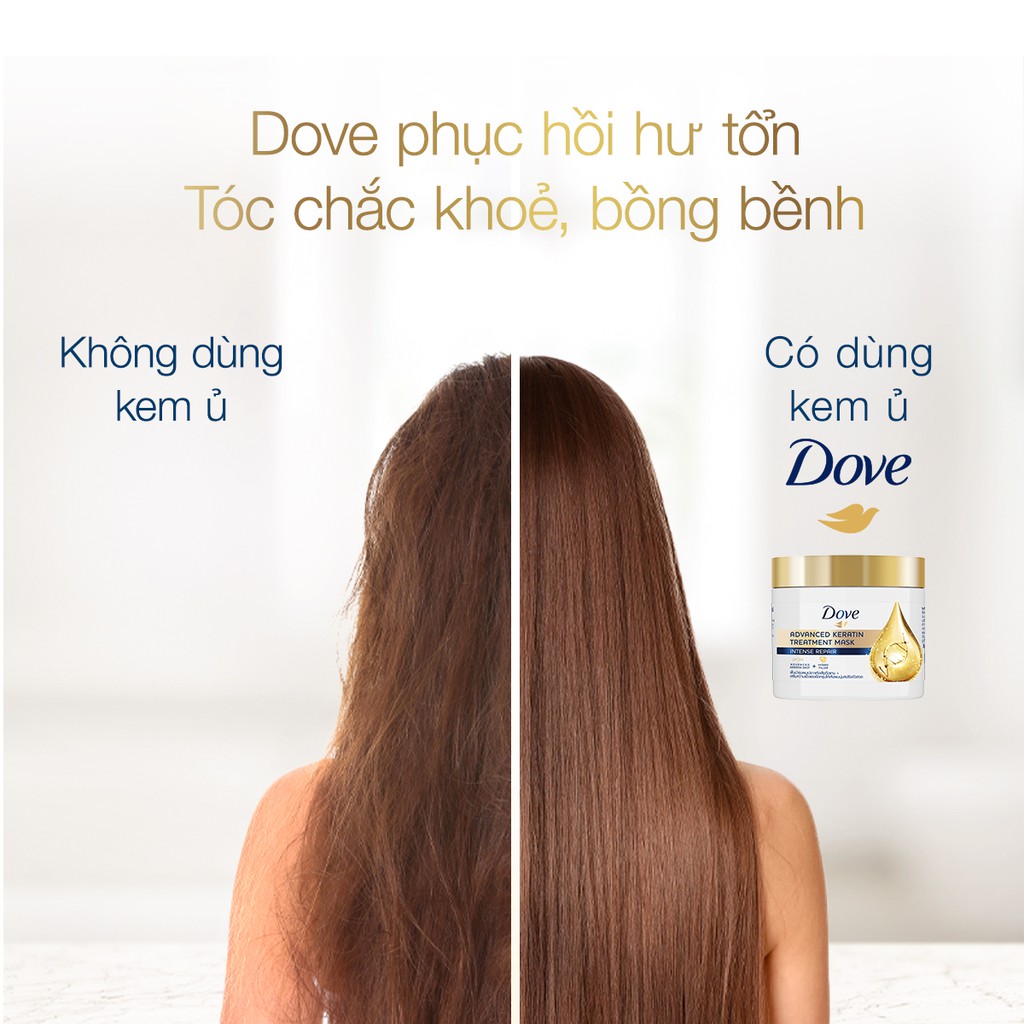 Kem ủ Dove Keratin Phục Hồi Hư Tổn Cao Cấp 180ml