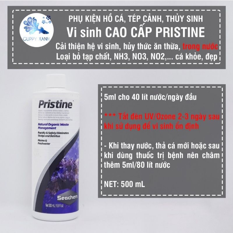 Vi sinh Seachem Pristine phân hủy phân cá và chất hữu cơ