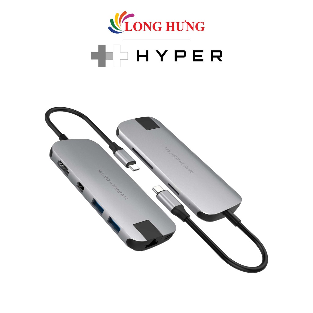 Cổng chuyển đổi HyperDrive Slim 8-in-1 USB-C Hub HD247B - Hàng chính hãng