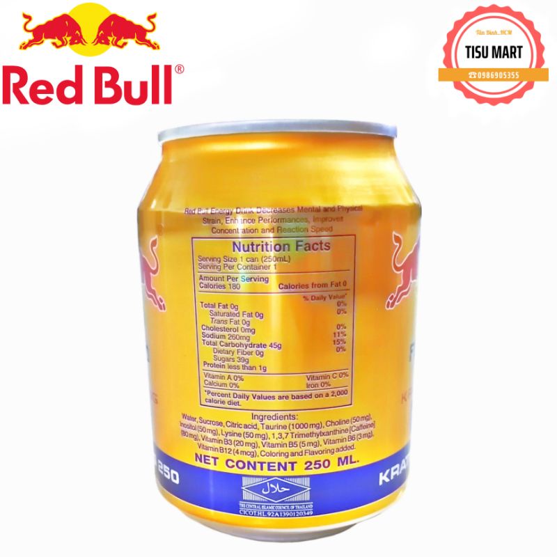 Bò Húc Thái RED BULL 250ml/lon (made in Thailand)