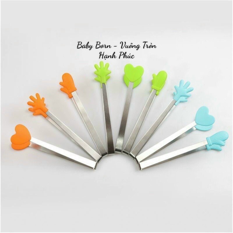 Kẹp gắp thức ăn mini cho bé 1 cái kẹp (giao màu mẫu ngẫu nhiên)