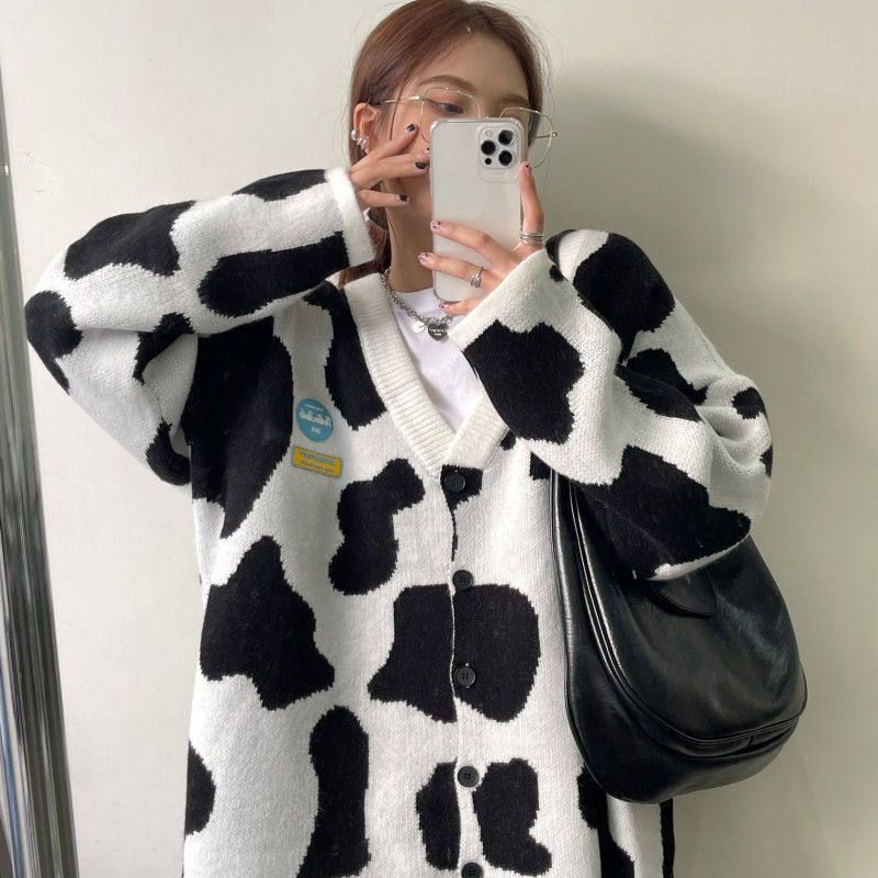 Áo Cardigan Bò Sữa Đáng Yêu (Hàng Sẵn)( Có video thật)