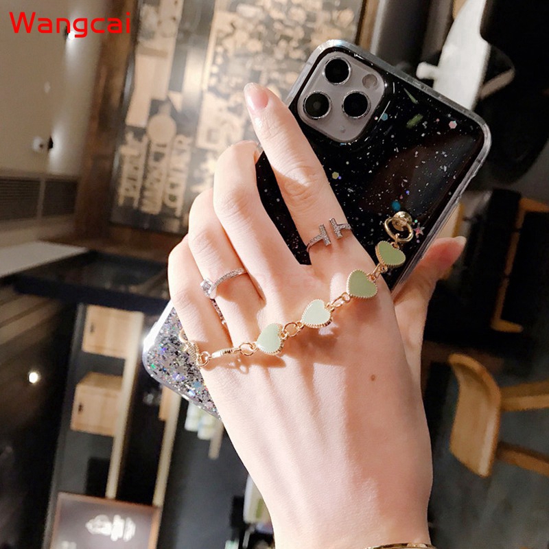 Ốp điện thoại đính kim tuyến gắn dây cho Samsung Galaxy S20 S20+ Ultra S10e S10+ S10 S9+ S9 Note 10 5G 10+ 9 8 Plus