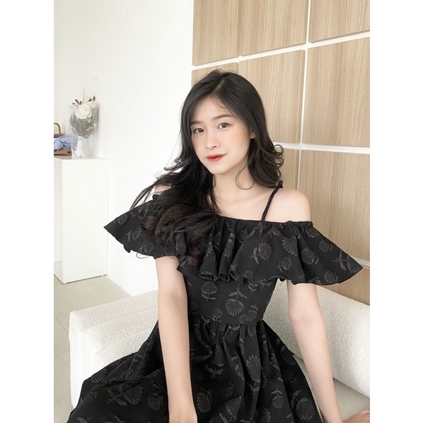 YU CHERRY | Đầm hai dây mặc được 2 kiểu , dáng chữ A, cách đều tầng A Cami Flying Dress YD162