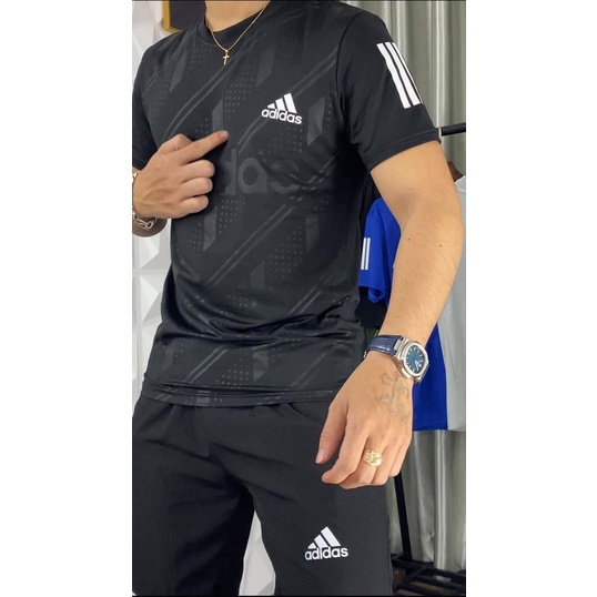 Bộ quần áo Thể Thao Nam Adidas Cộc tay chất liệu thun lạnh mềm mịn,co giãn 4 chiều, thấm hút mồ hôi