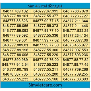 Sim 4G (chọn số) Vina- ITELECOM 90Gb, nghe gọi free vina, 90GB data tốc độ cao mỗi tháng