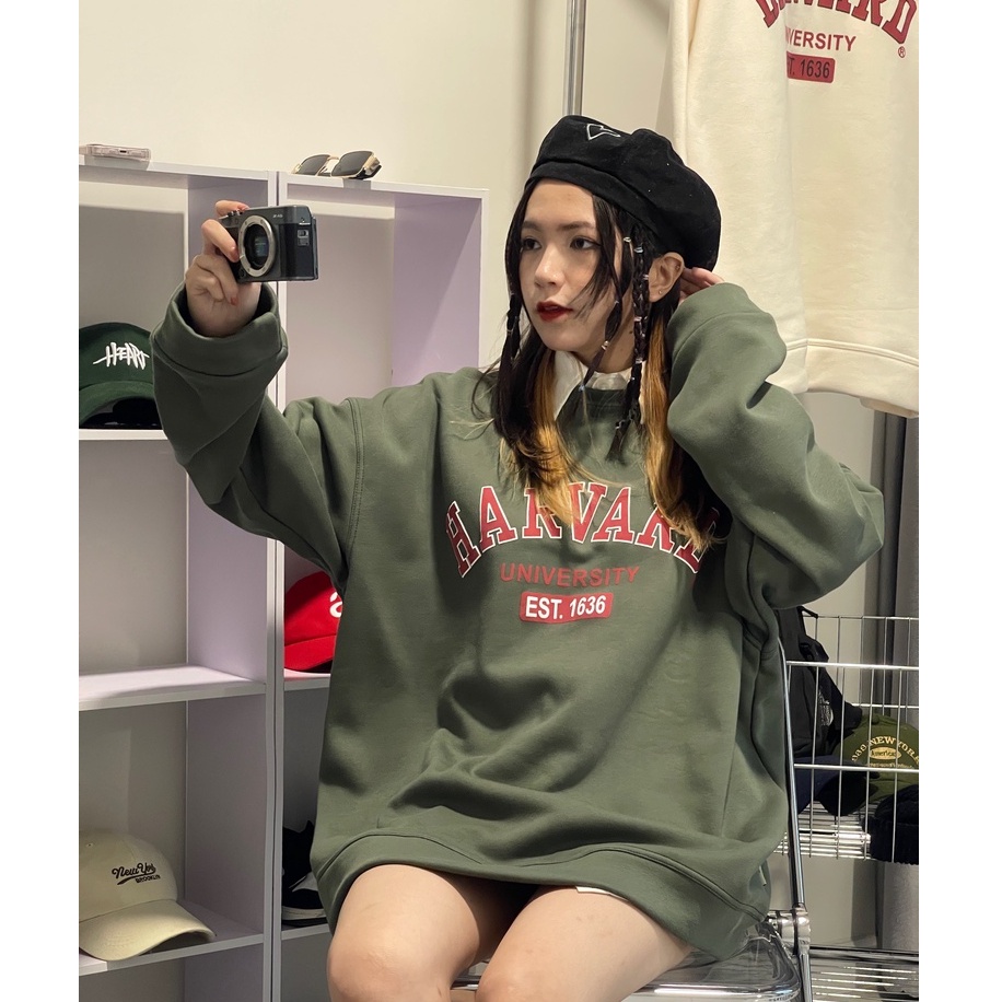 Áo Sweater nỉ bông HARVARD unisex nam nữ