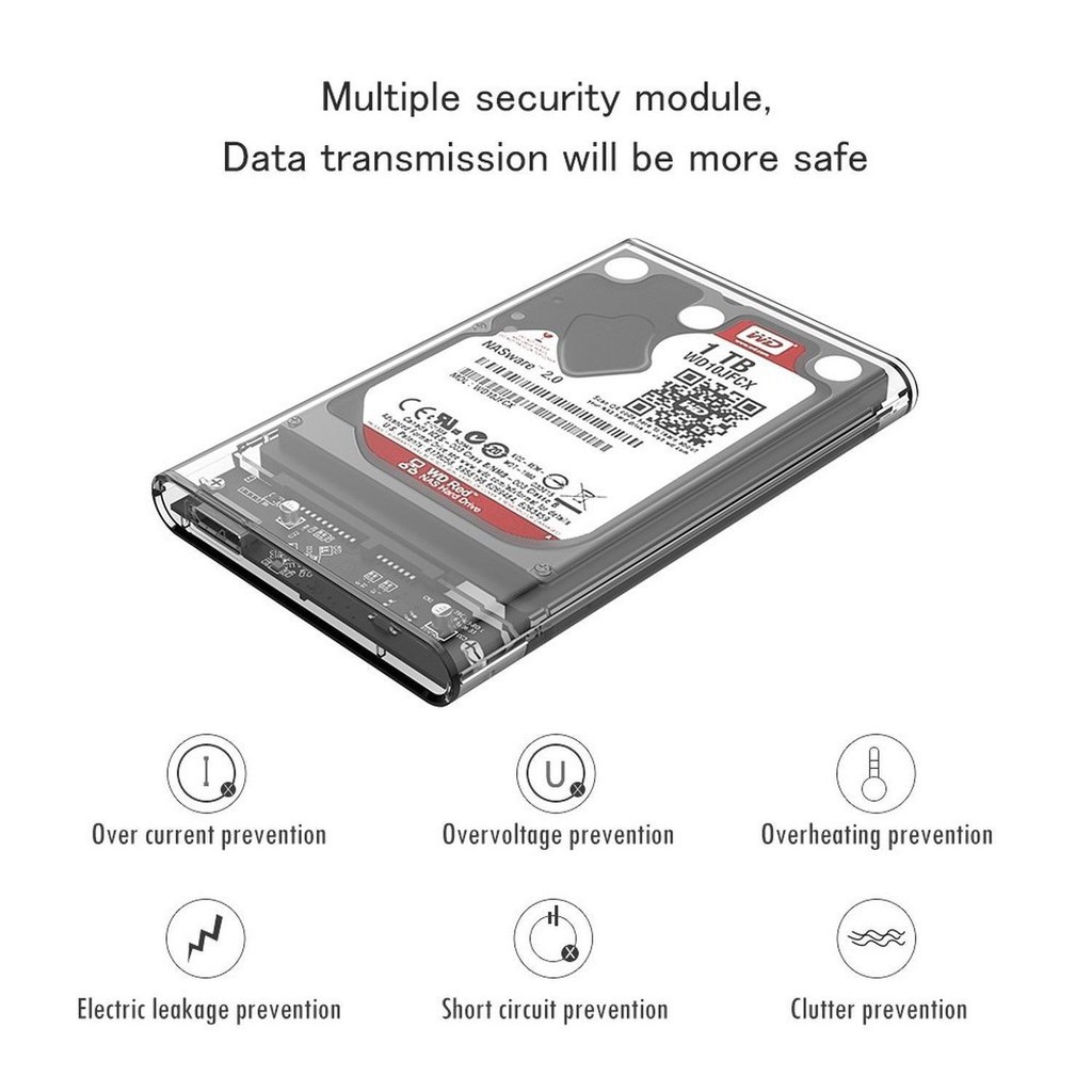 Ổ cứng gắn ngoài trong suốt PDD USB 3.0 SATA 2.5 HDD SSD