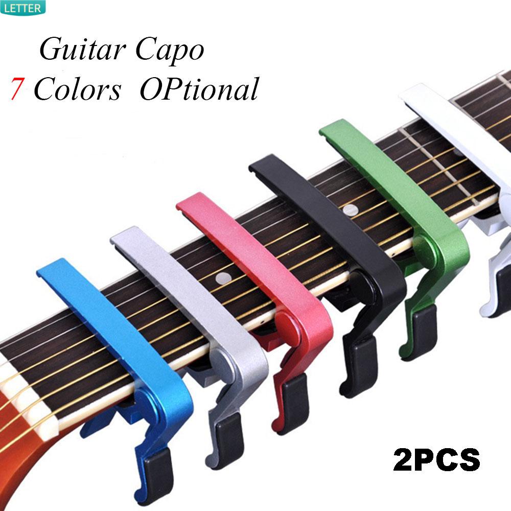 Set 2 Kẹp Tăng Tông Capo Bằng Hợp Kim Nhôm Thay Đổi Màu Sắc Dành Cho Đàn Guitar