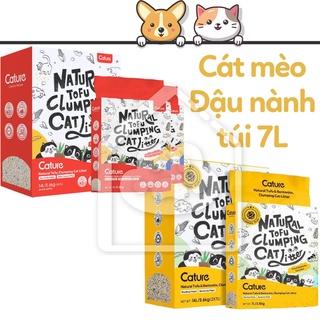 Cát mèo cát đậu nành Cature Tofu an toàn cho mèo thấm hút đến 400% túi 7L - Bivido