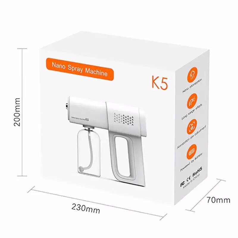 Súng phun khử khuẩn Nano K5, Máy xịt khử khuẩn cầm tay Máy diệt khuẩn Nano thế hệ mới