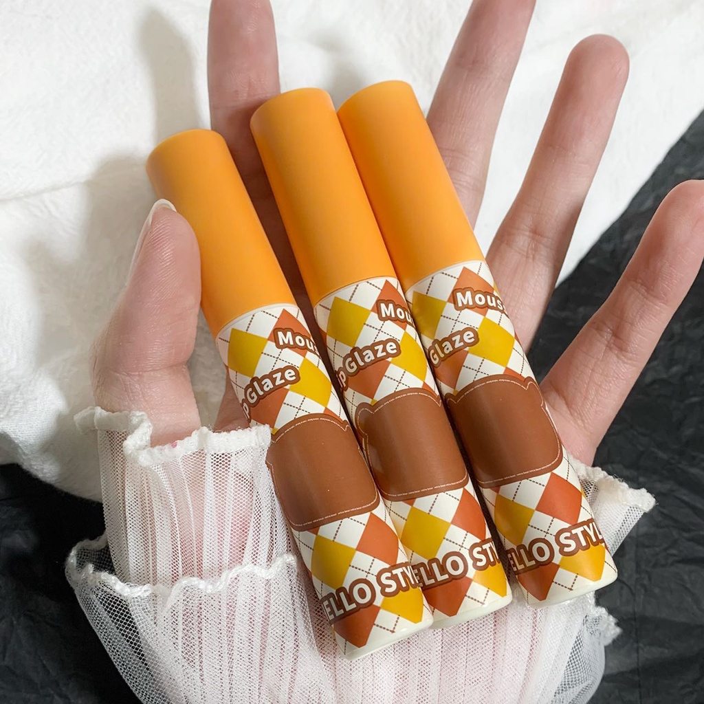 🔥Son Herorange🔥 Son Kem Lì Hello Style Thiết Kế Hình Bàn Cờ Mềm Mịn Lâu Trôi Mềm Môi
