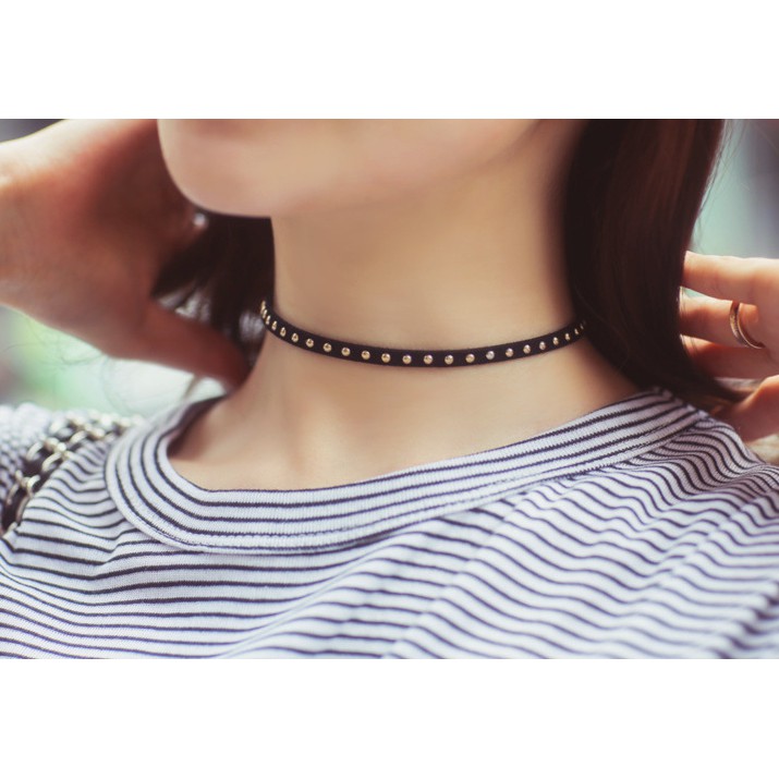 Choker nữ đính cườm cá tính - hàng đẹp
